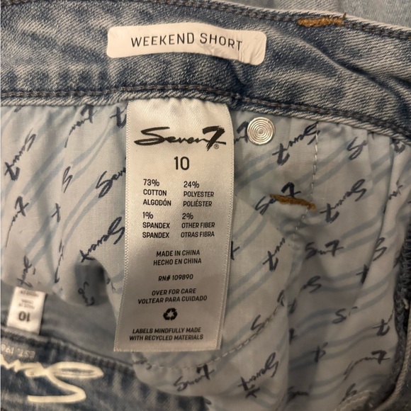 Seven7 NWOT Blue Distressed Denim Shorts - Picture 4 of 4